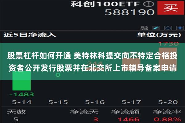 股票杠杆如何开通 美特林科提交向不特定合格投资者公开发行股票并在北交所上市辅导备案申请