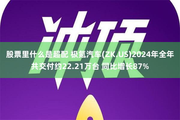 股票里什么是超配 极氪汽车(ZK.US)2024年全年共交付约22.21万台 同比增长87%